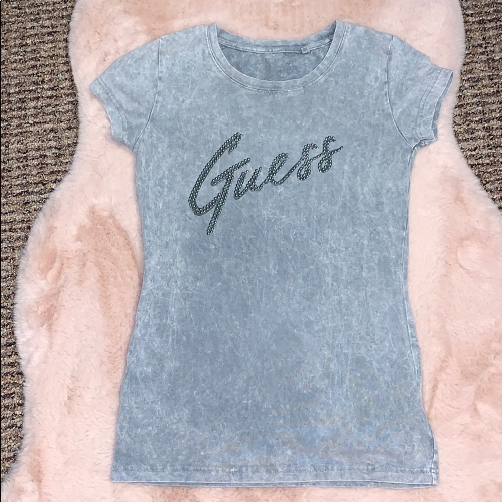 Guess Light Blue Graphic Tee